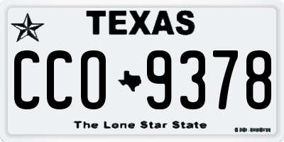 TX license plate CCO9378