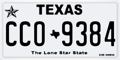 TX license plate CCO9384