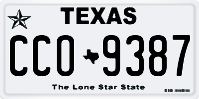 TX license plate CCO9387