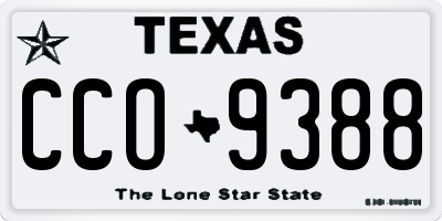 TX license plate CCO9388