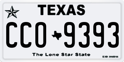 TX license plate CCO9393