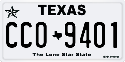 TX license plate CCO9401