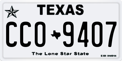 TX license plate CCO9407