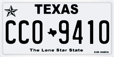 TX license plate CCO9410