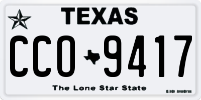 TX license plate CCO9417