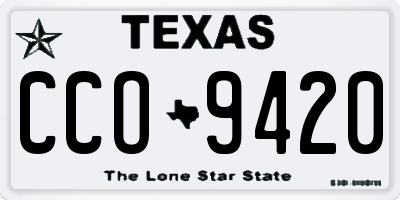 TX license plate CCO9420