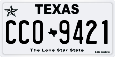 TX license plate CCO9421