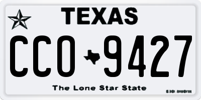 TX license plate CCO9427