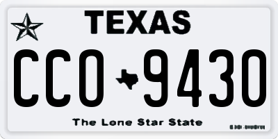 TX license plate CCO9430