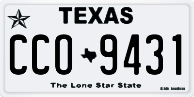 TX license plate CCO9431