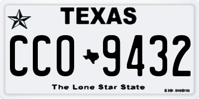 TX license plate CCO9432