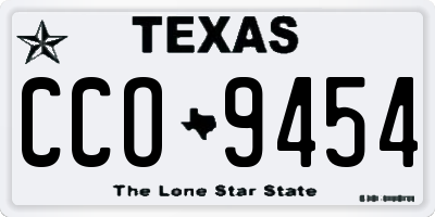 TX license plate CCO9454
