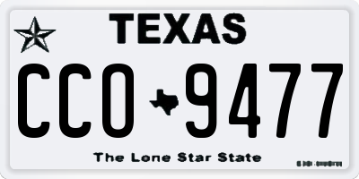 TX license plate CCO9477