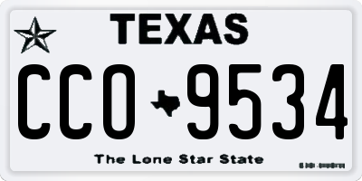 TX license plate CCO9534