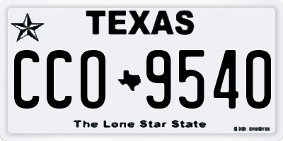 TX license plate CCO9540
