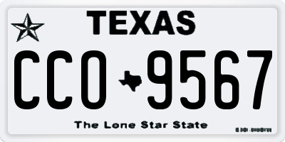 TX license plate CCO9567
