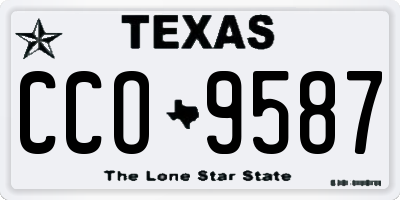 TX license plate CCO9587