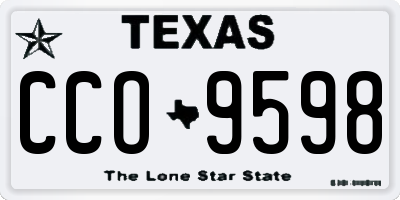 TX license plate CCO9598