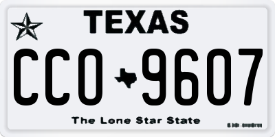 TX license plate CCO9607