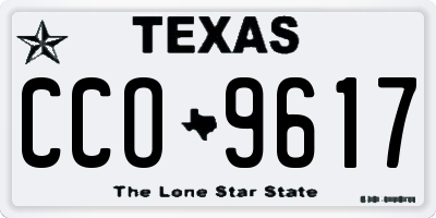 TX license plate CCO9617