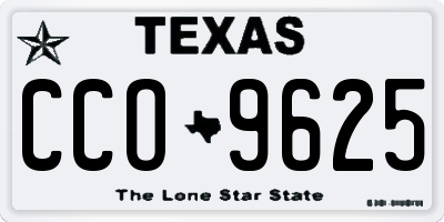 TX license plate CCO9625