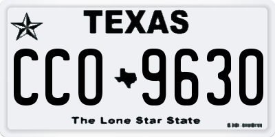 TX license plate CCO9630