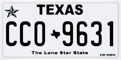 TX license plate CCO9631