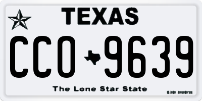 TX license plate CCO9639