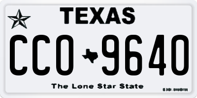 TX license plate CCO9640