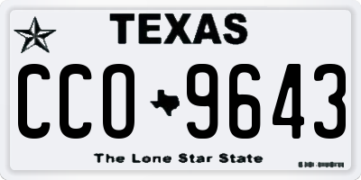 TX license plate CCO9643