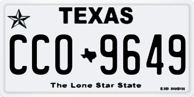 TX license plate CCO9649