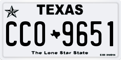 TX license plate CCO9651