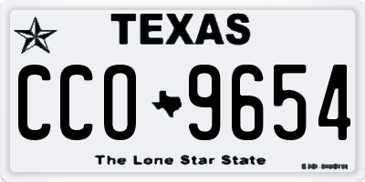 TX license plate CCO9654