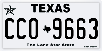 TX license plate CCO9663
