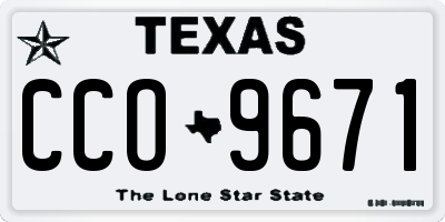 TX license plate CCO9671