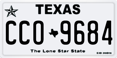 TX license plate CCO9684