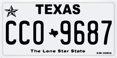 TX license plate CCO9687