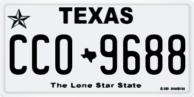 TX license plate CCO9688