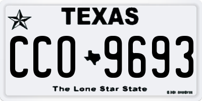 TX license plate CCO9693