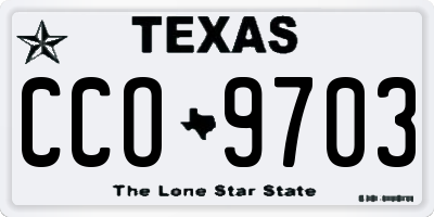 TX license plate CCO9703