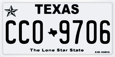 TX license plate CCO9706