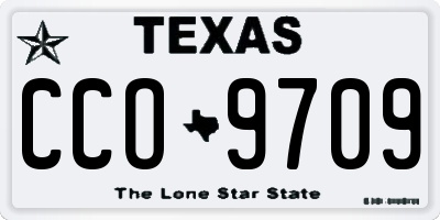 TX license plate CCO9709