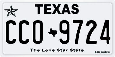 TX license plate CCO9724