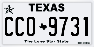 TX license plate CCO9731