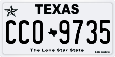 TX license plate CCO9735