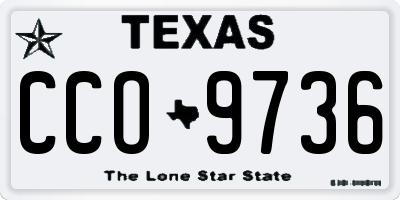 TX license plate CCO9736