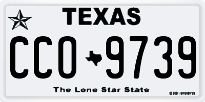 TX license plate CCO9739