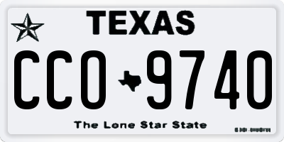 TX license plate CCO9740