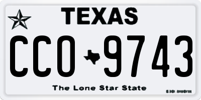 TX license plate CCO9743