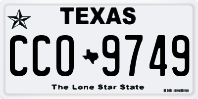 TX license plate CCO9749